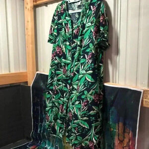 Yozly XL snap button swimsuit cover tropical